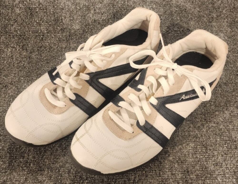 American Eagle Mens Retro Low Top Casual Sneakers Shoes Size 11 Cream White